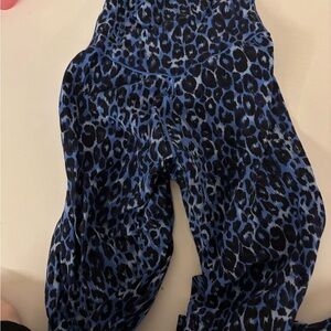 aerie Blue and Black Leopard Print Jumpsuit
